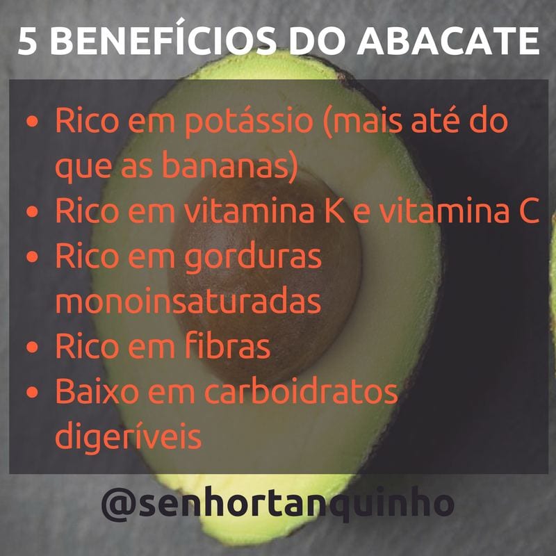 imagem mostrando os 5 benefícios do abacate