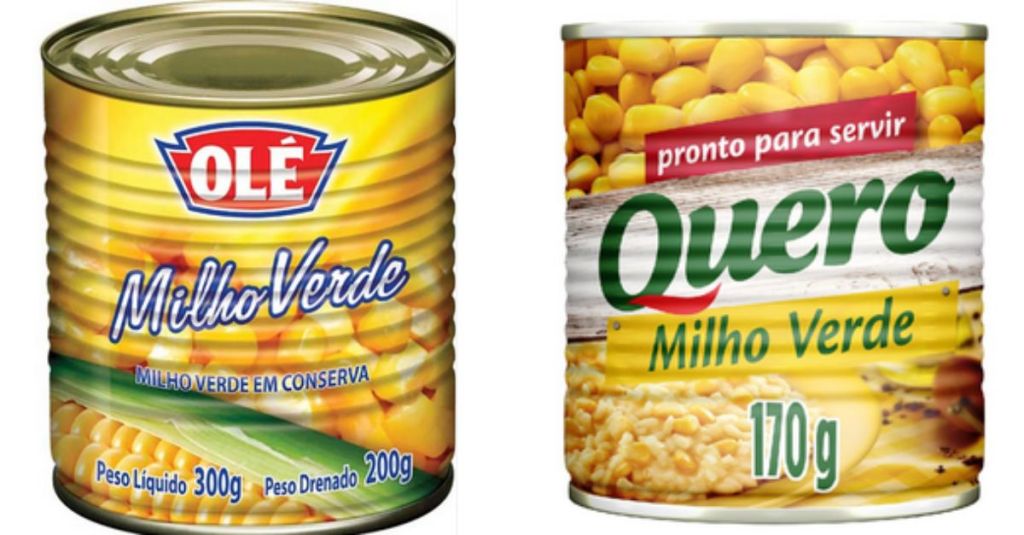 latas de milho verde cozido em conserva